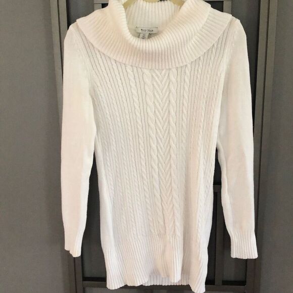 White House | Black Market White tunic turtleneck sweater size XS - Picture 1 of 4